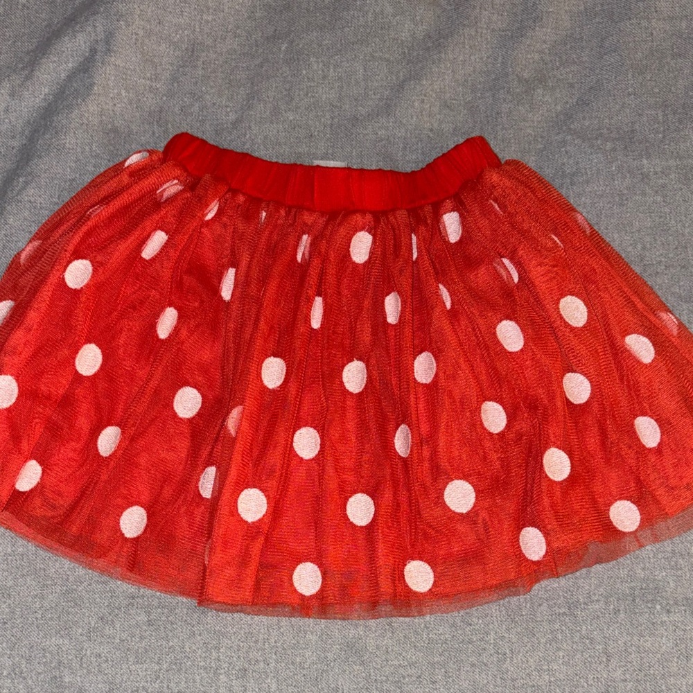 Hanna Andersson tulle skirt/tutu red with white polka dots Size 3T